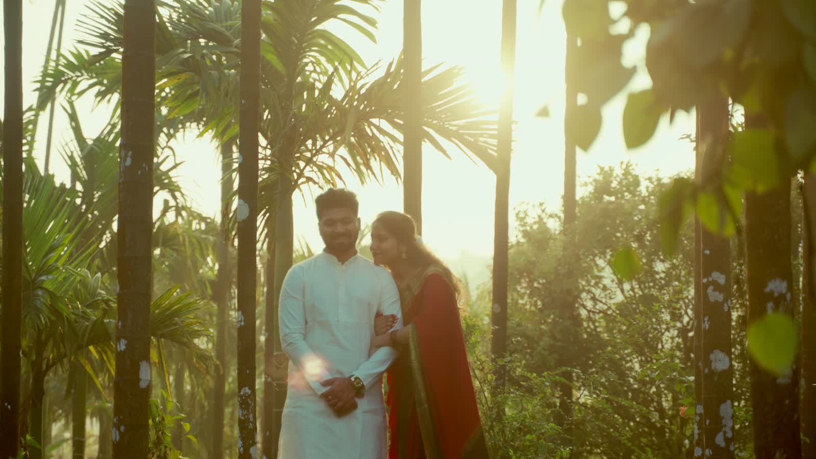 A couple in golden garden light from an ARTHA film