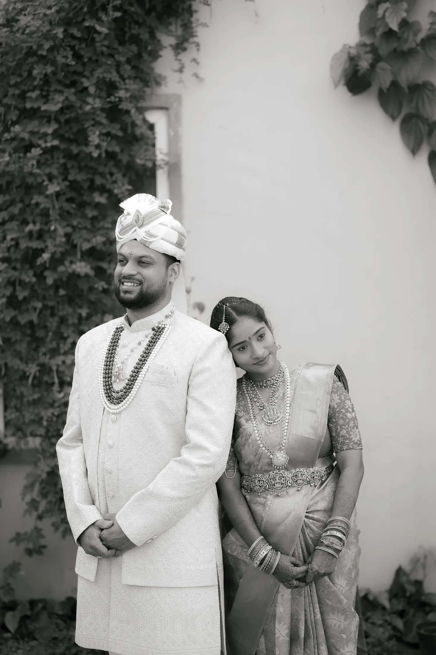 Black and white portrait of a couple