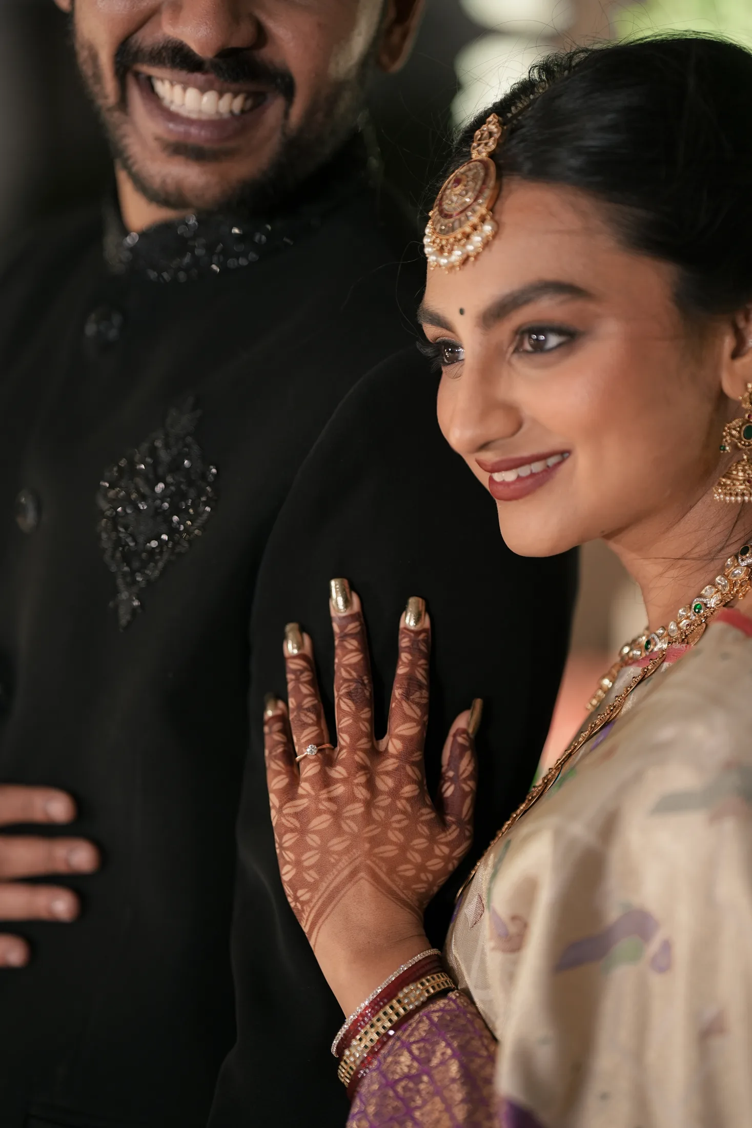 Close portrait of newlyweds